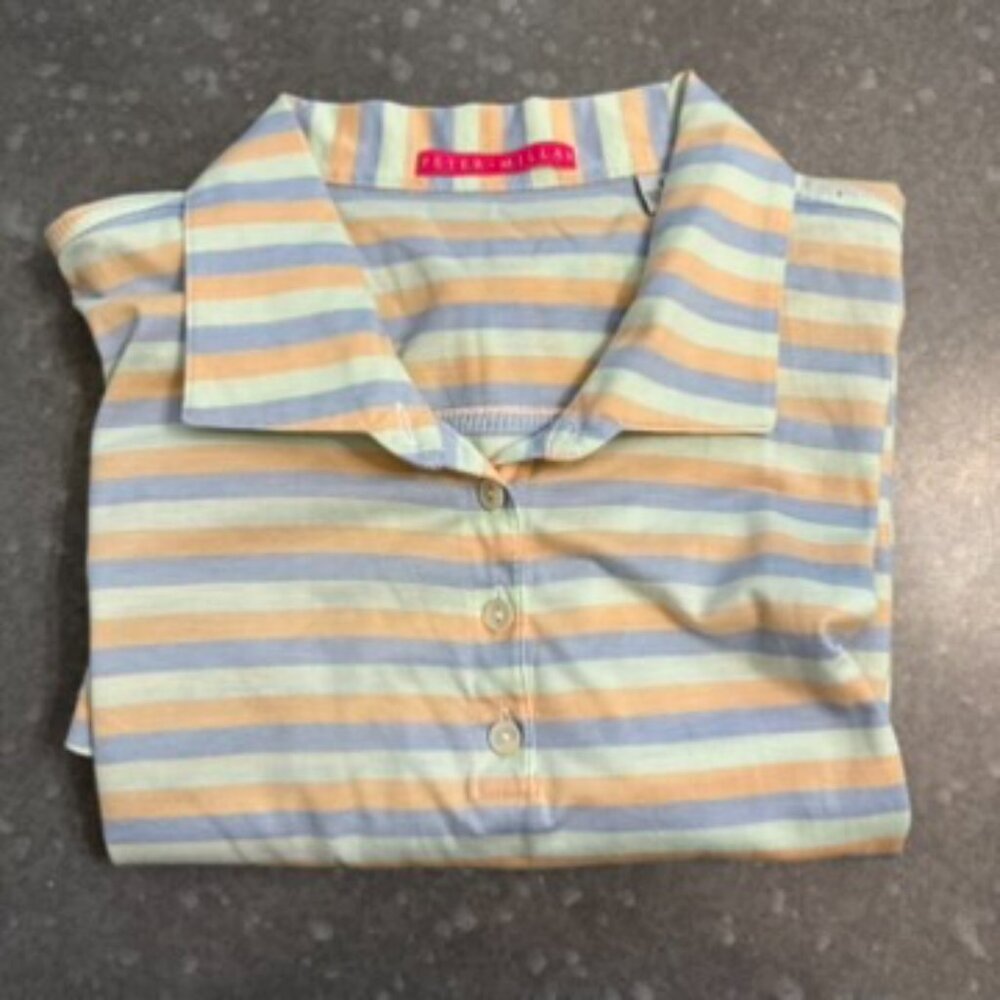 Peter Millar Pastel Stripe Polo Shirt – Size Large (Women’s) - Picture 2 of 12